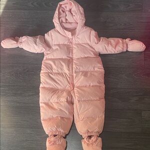 GAP Baby Pink Fleece Snowsuit